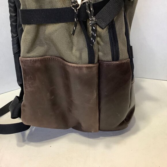 Vintage LL Bean Backpack Canvas Leather Bottom 18" x 13" - Picture 9 of 12